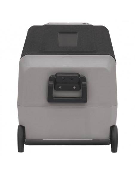 Borsa Frigo con Ruote e Adattatore Nera e Grigia 50 L PP e PE