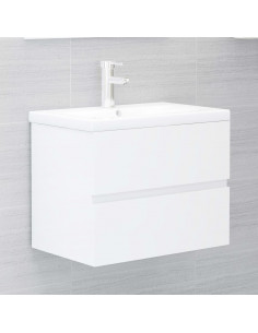 Set Mobili da Bagno Bianco Lucido in Truciolato