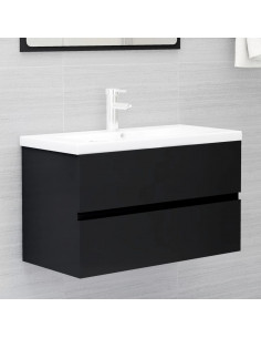 Set Mobili da Bagno Nero in Truciolato