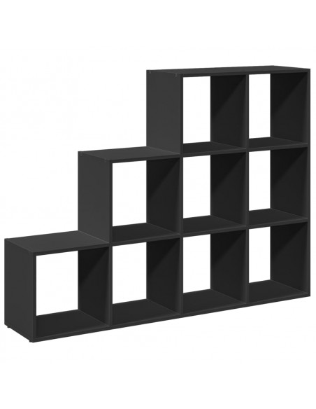 Libreria Divisorio 3 Ripiani Nera 137,5x29x103,5 cm Truciolato