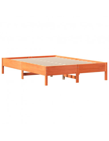 Letto senza Materasso Marrone Cera 150x200 cm in Legno di Pino