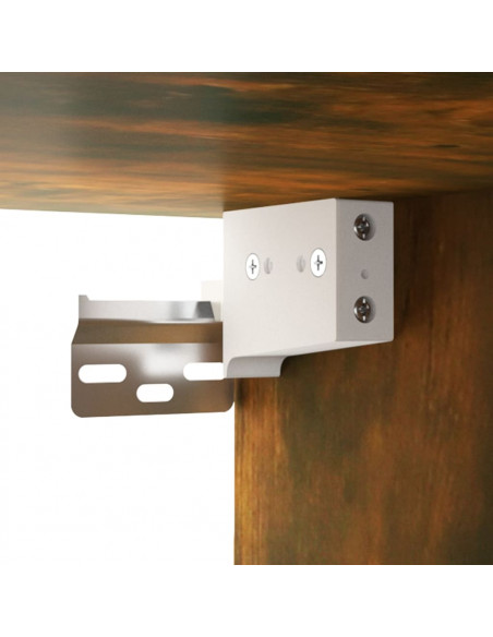 Set di Mobili da Bagno Rovere Fumo in Legno Multistrato