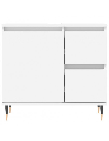 Set Mobili da Bagno 3 pz Bianco in Legno Multistrato