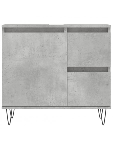 Set Mobili da Bagno 3 pz Grigio Cemento in Legno Multistrato