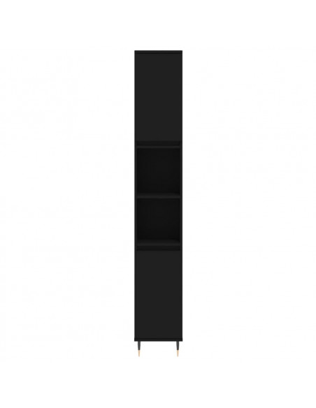 Set di Mobili da Bagno 3 pz Nero in Legno Multistrato