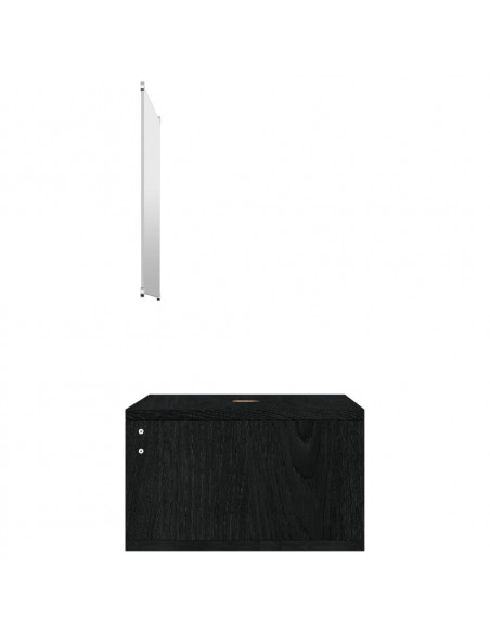Set Mobili da Bagno 2 pz Nero in Legno Multistrato