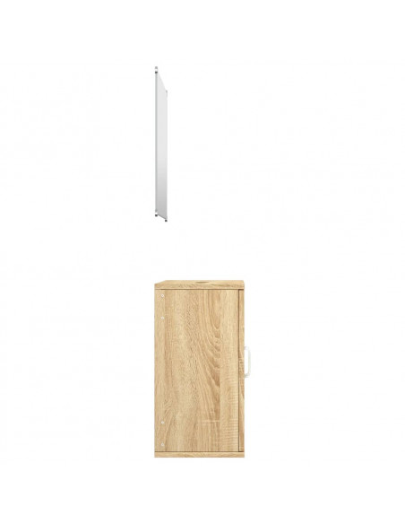 Set Mobili da Bagno 2 pz Rovere in Legno Multistrato