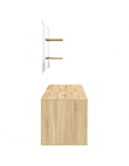 Set Mobili da Bagno 5 pz Rovere in Legno Multistrato