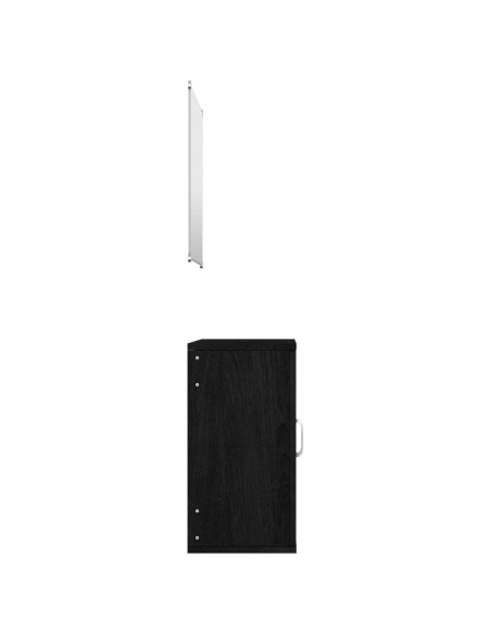Set Mobili da Bagno 2 pz Nero in Legno Multistrato