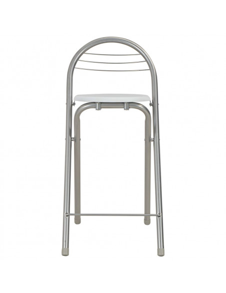Set da Bar 3 pz con Mensole in Legno e Acciaio Bianco