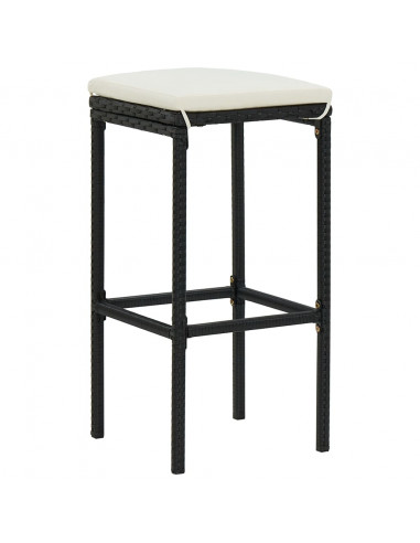 Set da Bar 3 pz in Polyrattan Nero