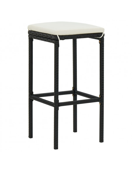 Set da Bar 3 pz in Polyrattan Nero