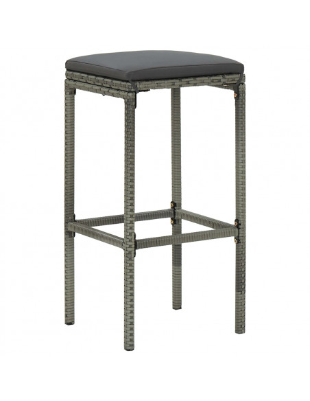 Set da Bar 3 pz in Polyrattan Grigio
