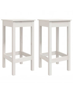 Set da Bar 3 pz Bianco in Legno Massello di Pino