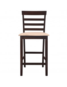 Set Tavolo da Bar in Legno Marrone e 4 Sedie da Bar