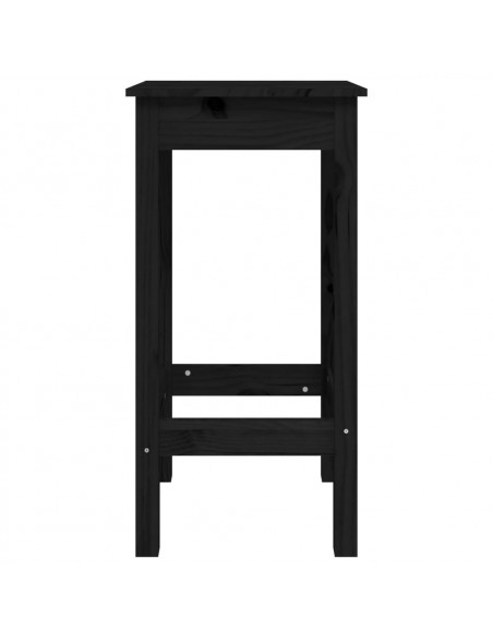 Set da Bar 5 pz Nero in Legno Massello di Pino