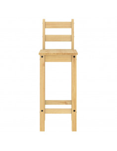 Sedie da Bar 2 pz in Legno Massello di Pino