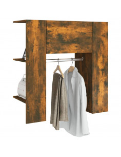 Scaffale da Ingresso Rovere Fumo 97,5x37x99cm Legno Multistrato