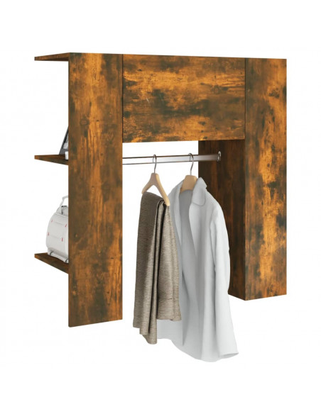 Scaffale da Ingresso Rovere Fumo 97,5x37x99cm Legno Multistrato