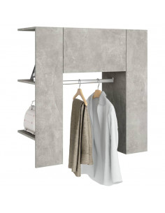 Scaffale Ingresso Grigio Cemento 97,5x37x99cm Legno Multistrato