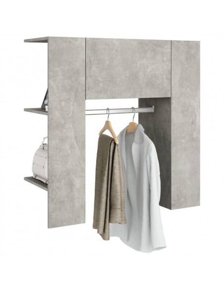 Scaffale Ingresso Grigio Cemento 97,5x37x99cm Legno Multistrato
