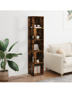 Scaffale Angolare Rovere Fumo 33x33x164,5 cm Legno Multistrato