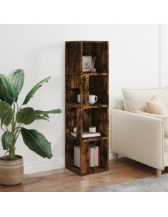 Scaffale Angolare Rovere Fumo 33x33x132 cm Legno Multistrato