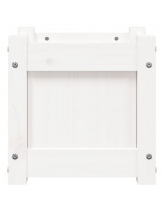 Fioriere da Giardino 2 pz Bianche in Legno Massello di Pino 2