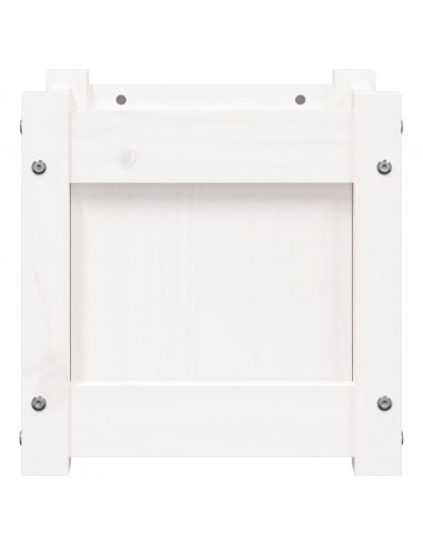 Fioriere da Giardino 2 pz Bianche in Legno Massello di Pino