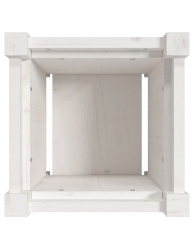 Fioriere da Giardino 2 pz Bianche in Legno Massello di Pino