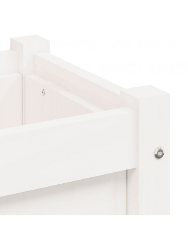 Fioriere da Giardino 2 pz Bianche in Legno Massello di Pino