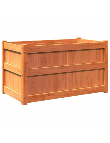 Fioriere da Giardino 2pz Marrone Cera Legno Massello di Pino