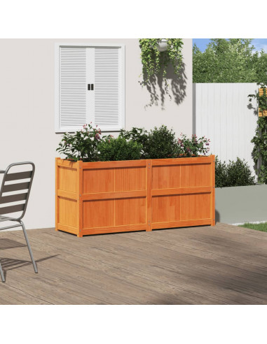 Fioriera Giardino Marrone Cera 150x50x70 cm Legno Massello Pino