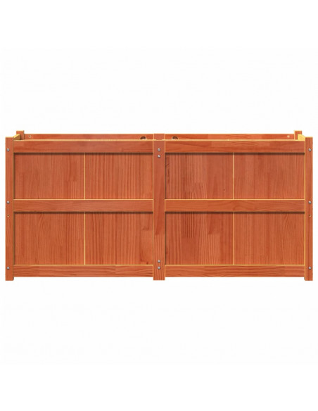 Fioriera Giardino Marrone Cera 150x50x70 cm Legno Massello Pino