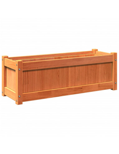 Fioriera Giardino Marrone Cera 90x31x31 cm Legno Massello Pino