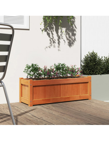 Fioriera Giardino Marrone Cera 90x31x31 cm Legno Massello Pino