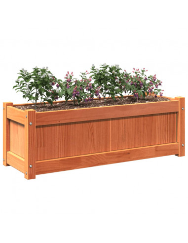 Fioriera Giardino Marrone Cera 90x31x31 cm Legno Massello Pino