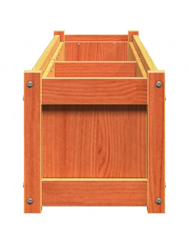 Fioriere da Giardino 2pz Marrone Cera Legno Massello di Pino