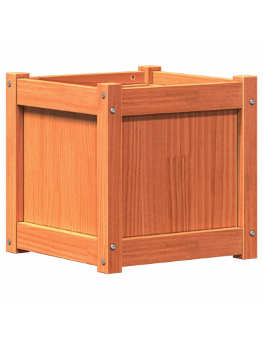 Fioriera Giardino Marrone Cera 40x40x40 cm Legno Massello Pino