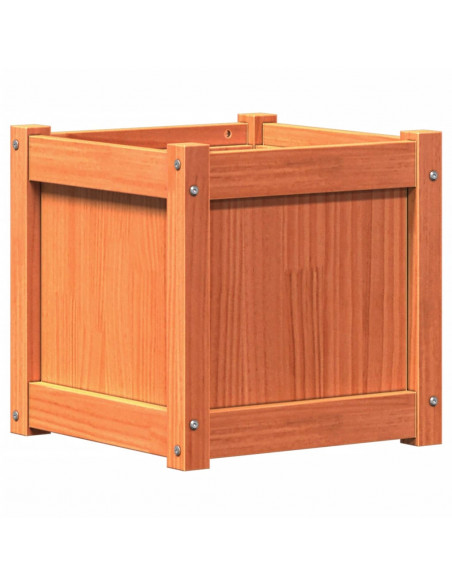 Fioriera Giardino Marrone Cera 40x40x40 cm Legno Massello Pino