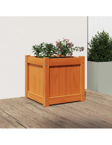 Fioriera Giardino Marrone Cera 40x40x40 cm Legno Massello Pino