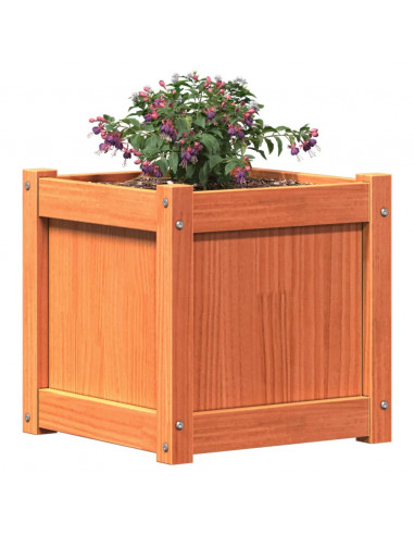 Fioriera Giardino Marrone Cera 40x40x40 cm Legno Massello Pino