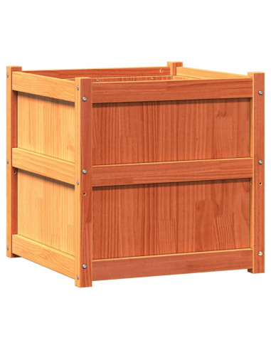 Fioriere da Giardino 2pz Marrone Cera Legno Massello di Pino