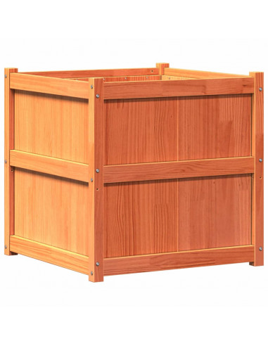 Fioriera Giardino Marrone Cera 70x70x70 cm Legno Massello Pino