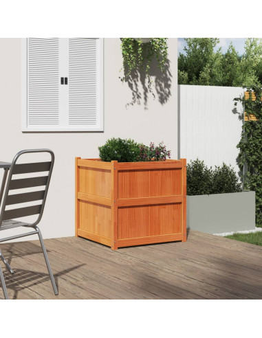 Fioriera Giardino Marrone Cera 70x70x70 cm Legno Massello Pino
