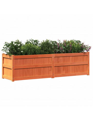 Fioriera Giardino Marrone Cera 180x50x50 cm Legno Massello Pino