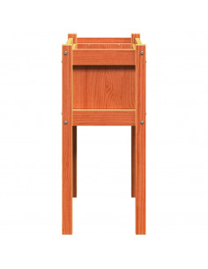 Fioriere da Giardino 2pz Gambe Marrone Cera Legno Massello Pino 2