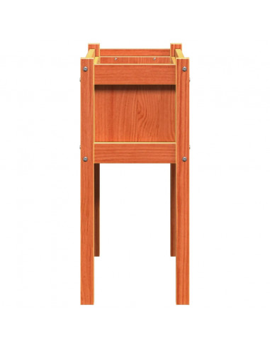 Fioriere da Giardino 2pz Gambe Marrone Cera Legno Massello Pino