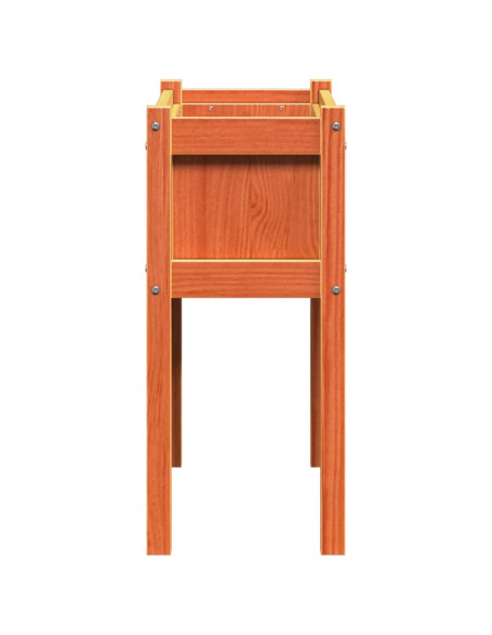 Fioriere da Giardino 2pz Gambe Marrone Cera Legno Massello Pino