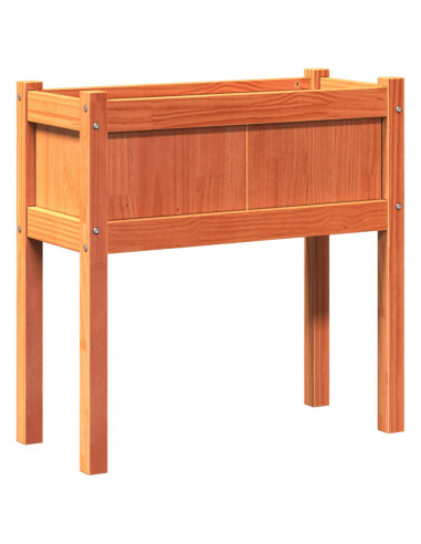 Fioriere da Giardino 2pz Gambe Marrone Cera Legno Massello Pino